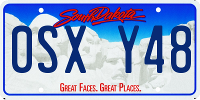 SD license plate 0SXY48