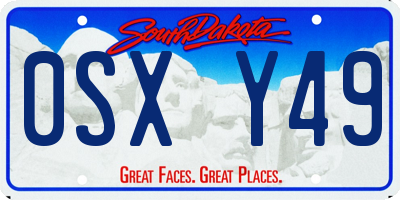 SD license plate 0SXY49