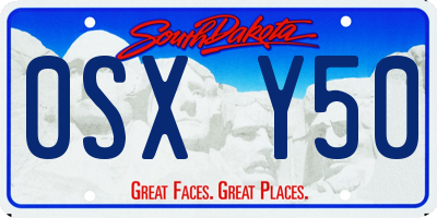 SD license plate 0SXY50