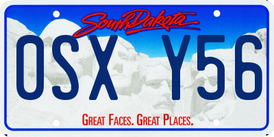 SD license plate 0SXY56