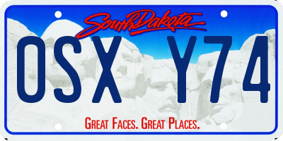 SD license plate 0SXY74