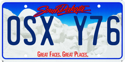 SD license plate 0SXY76