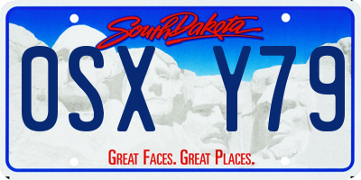 SD license plate 0SXY79