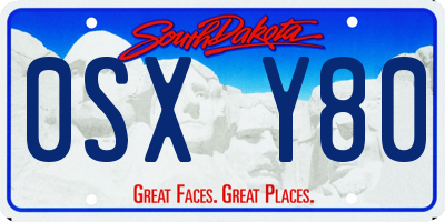 SD license plate 0SXY80