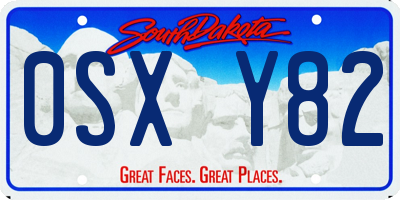 SD license plate 0SXY82