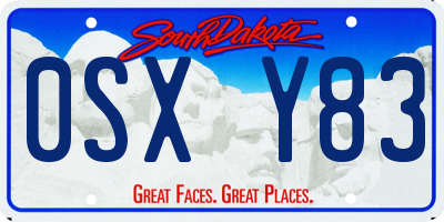 SD license plate 0SXY83