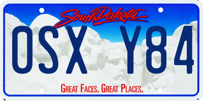 SD license plate 0SXY84