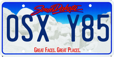 SD license plate 0SXY85