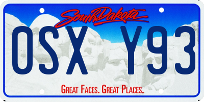 SD license plate 0SXY93