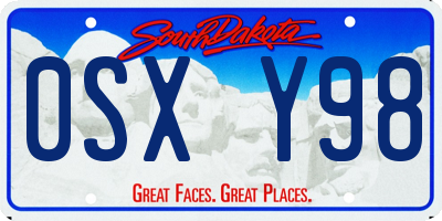 SD license plate 0SXY98