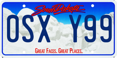 SD license plate 0SXY99