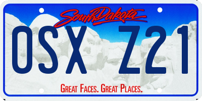 SD license plate 0SXZ21