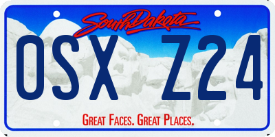 SD license plate 0SXZ24