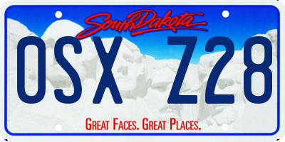 SD license plate 0SXZ28