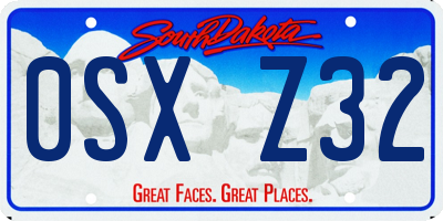 SD license plate 0SXZ32