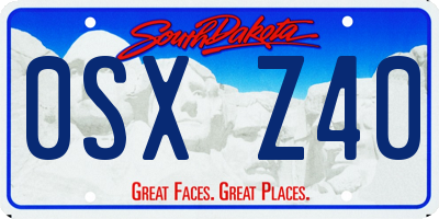 SD license plate 0SXZ40