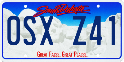 SD license plate 0SXZ41