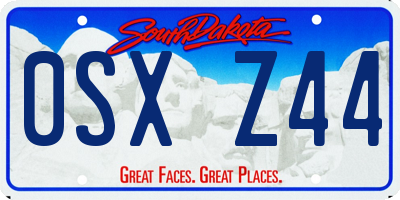 SD license plate 0SXZ44