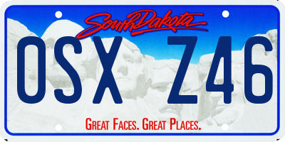 SD license plate 0SXZ46