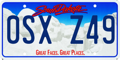 SD license plate 0SXZ49