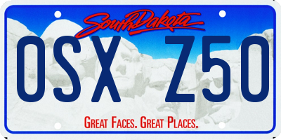 SD license plate 0SXZ50