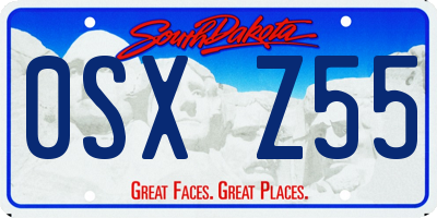 SD license plate 0SXZ55