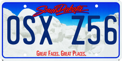 SD license plate 0SXZ56