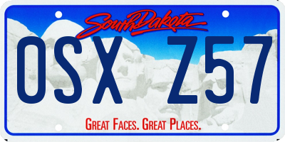 SD license plate 0SXZ57