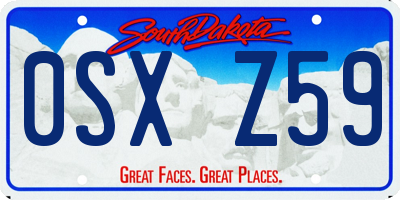 SD license plate 0SXZ59