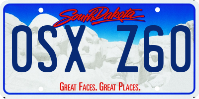 SD license plate 0SXZ60