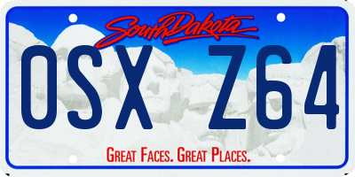 SD license plate 0SXZ64