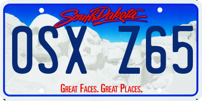 SD license plate 0SXZ65