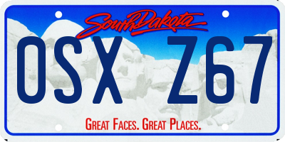 SD license plate 0SXZ67