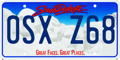 SD license plate 0SXZ68