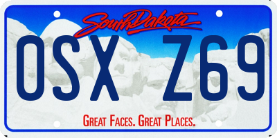 SD license plate 0SXZ69