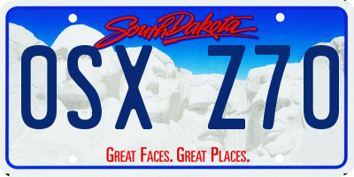 SD license plate 0SXZ70