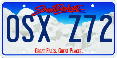 SD license plate 0SXZ72