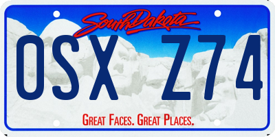 SD license plate 0SXZ74
