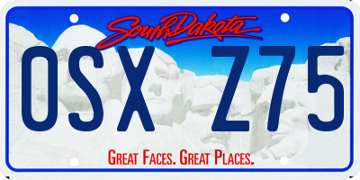 SD license plate 0SXZ75