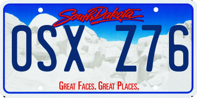 SD license plate 0SXZ76