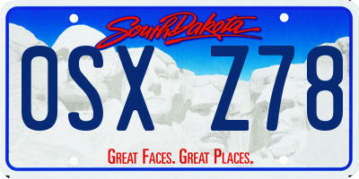 SD license plate 0SXZ78