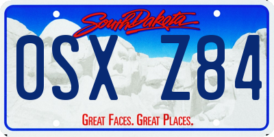 SD license plate 0SXZ84