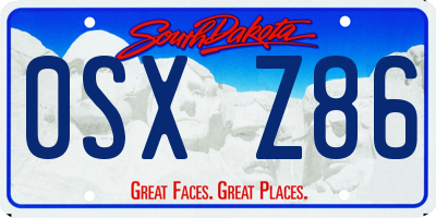 SD license plate 0SXZ86