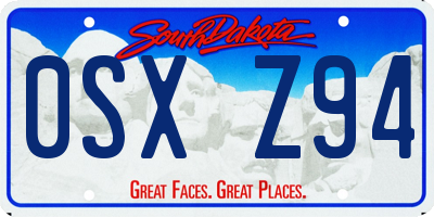 SD license plate 0SXZ94