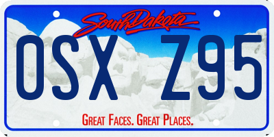 SD license plate 0SXZ95