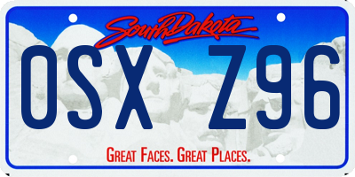 SD license plate 0SXZ96