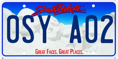 SD license plate 0SYA02