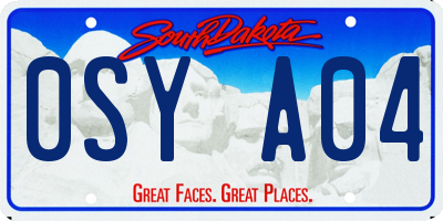 SD license plate 0SYA04