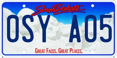 SD license plate 0SYA05