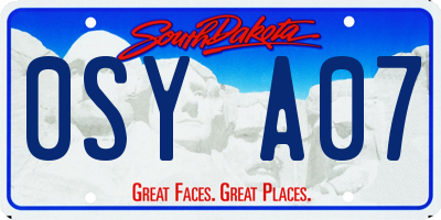 SD license plate 0SYA07